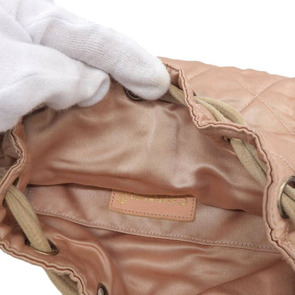 Top Quality Chanel Satin Logo Backpack Pink Beige