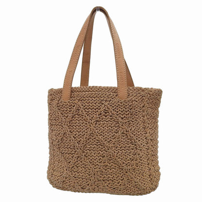 Top Quality Chanel Leather Woven Handbag Camel Rare