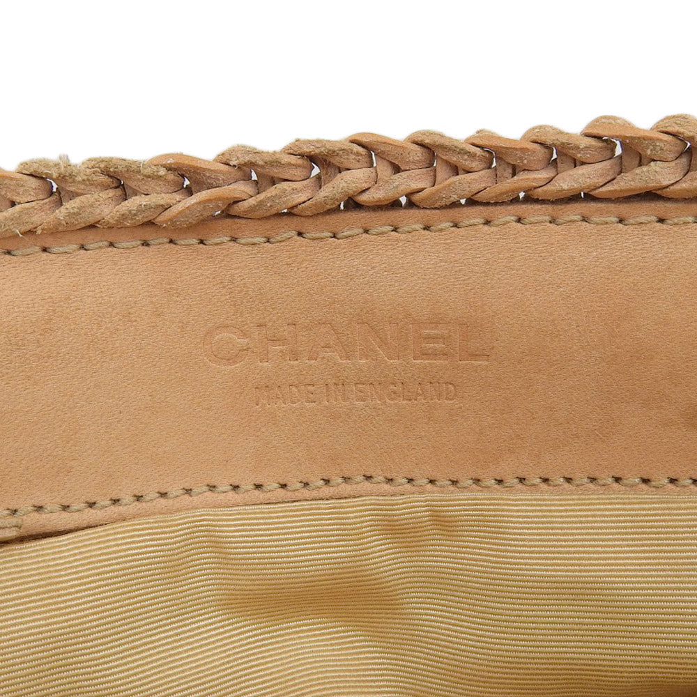 Top Quality Chanel Leather Woven Handbag Camel Rare