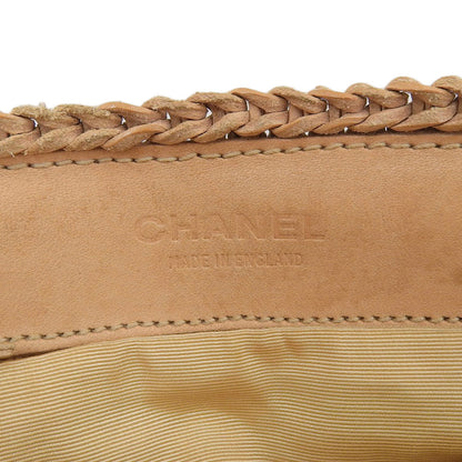 Top Quality Chanel Leather Woven Handbag Camel Rare