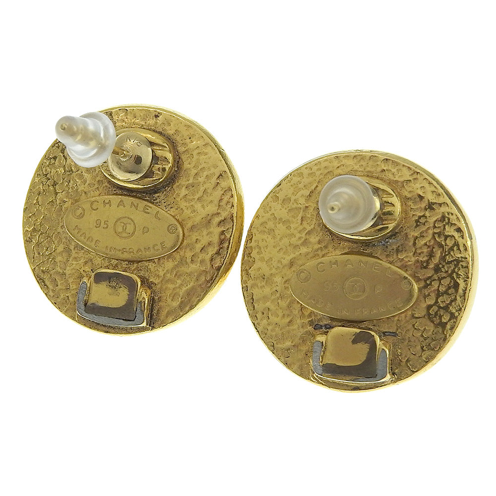 Top Quality Chanel Coco Mark Earrings Fake Pearl Vintage 95P