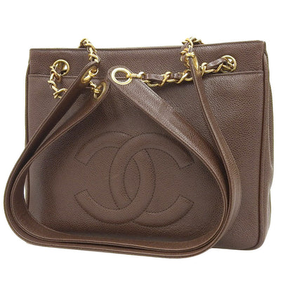Top Quality Chanel Caviar Chain Shoulder Bag Vintage Brown