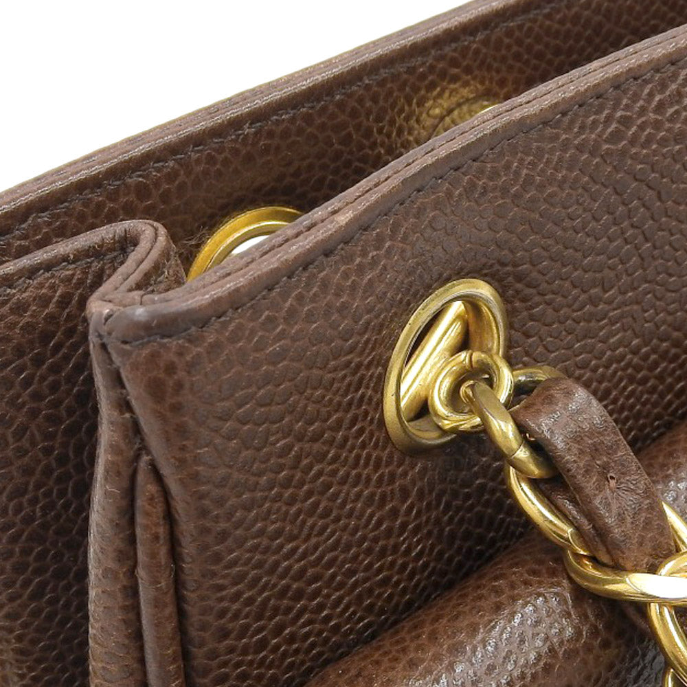 Top Quality Chanel Caviar Chain Shoulder Bag Vintage Brown