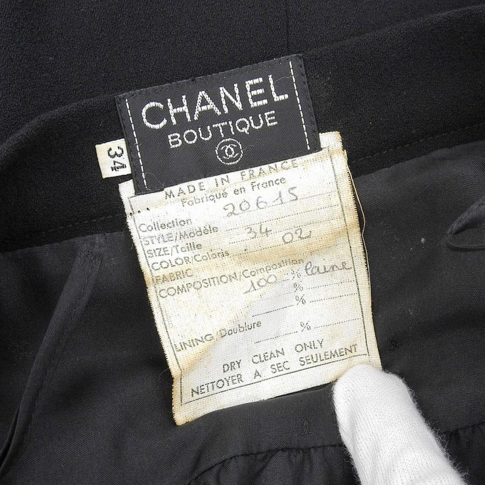 Top Quality Chanel Wool Skirt Vintage Black