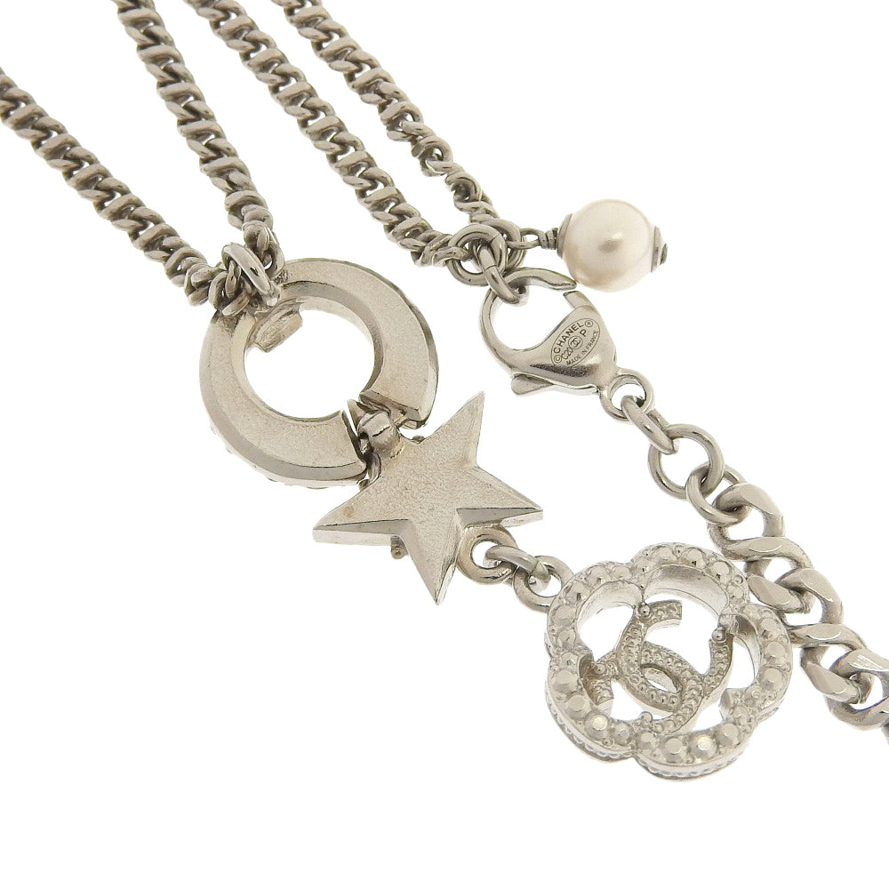 Top Quality Chanel Camellia Star Coco Mark Rhinestone Pearl Necklace 40cm-58cm