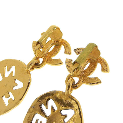 Top Quality Chanel Vintage Gold Logo Earrings with Box