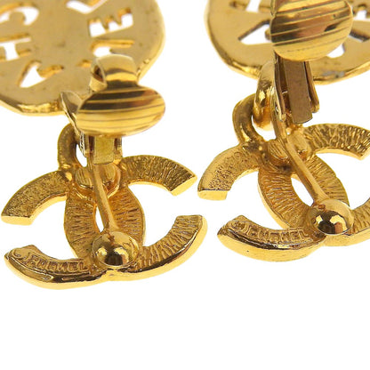 Top Quality Chanel Vintage Gold Logo Earrings with Box