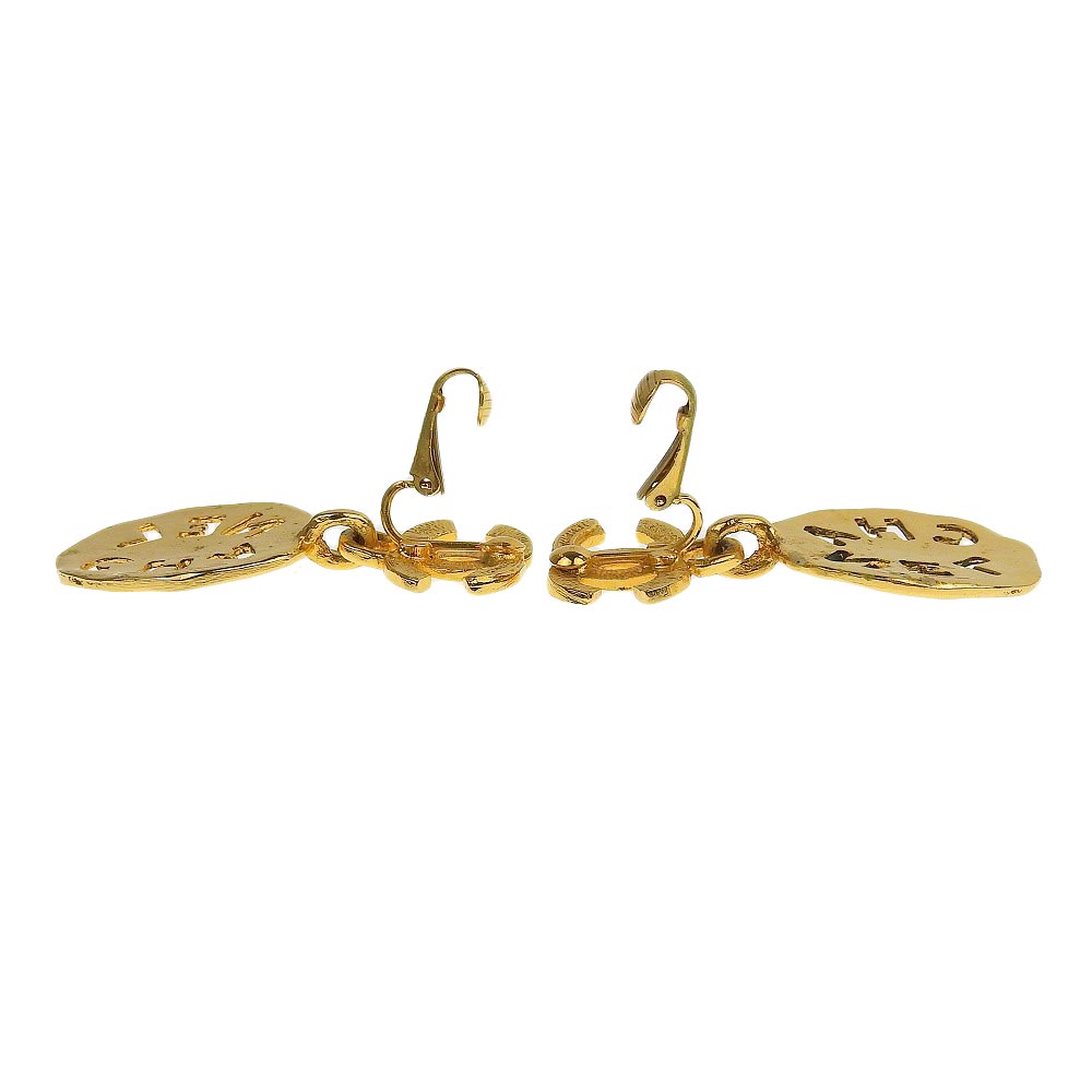 Top Quality Chanel Vintage Gold Logo Earrings with Box