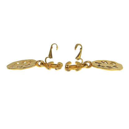 Top Quality Chanel Vintage Gold Logo Earrings with Box