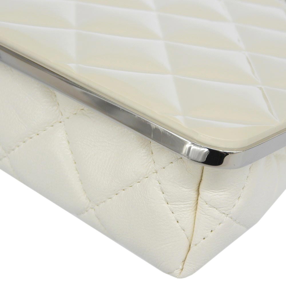 Top Quality Chanel Coco Mark Chain Clutch Shoulder Bag White