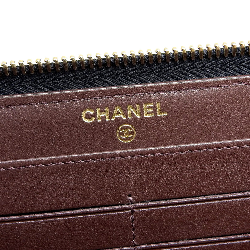 Top Quality Chanel Caviar Skin Round Zipper Long Wallet A50097