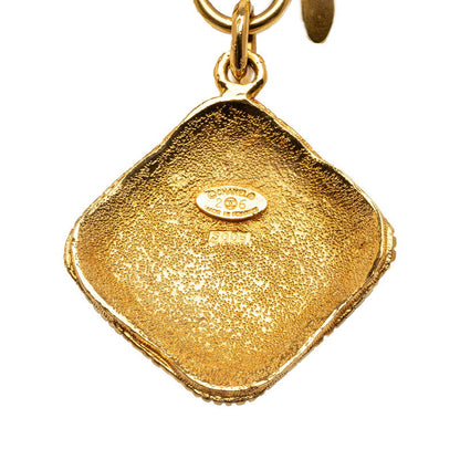 Top Quality Chanel Vintage Color Stone Rhombus Necklace Gold Plated