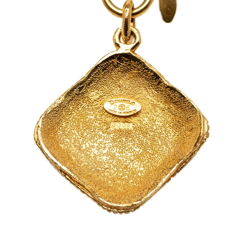 Top Quality Chanel Vintage Color Stone Rhombus Necklace Gold Plated