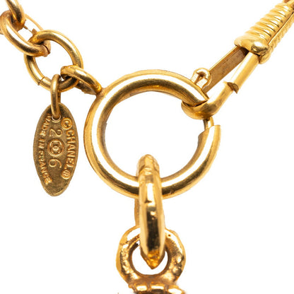 Top Quality Chanel Vintage Color Stone Rhombus Necklace Gold Plated