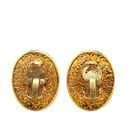 Top Quality Chanel Vintage Coco Mark Round Earrings Gold