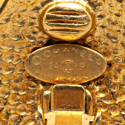 Top Quality Chanel Vintage Coco Mark Round Earrings Gold