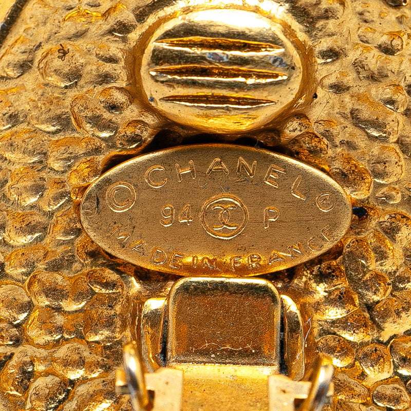 Top Quality Chanel Vintage Coco Mark Round Earrings Gold