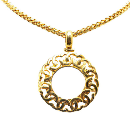 Top Quality Chanel Vintage Coco Mark Circle Necklace