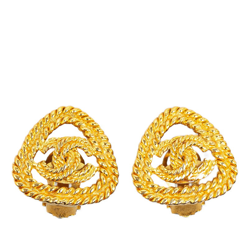 Top Quality Chanel Vintage Chain Coco Mark Earrings Gold Plated