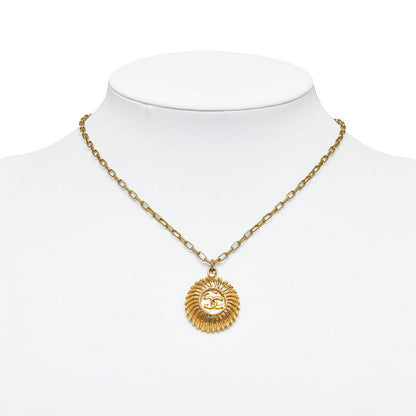 Top Quality Chanel Vintage Coco Mark Medal Necklace Gold Plated