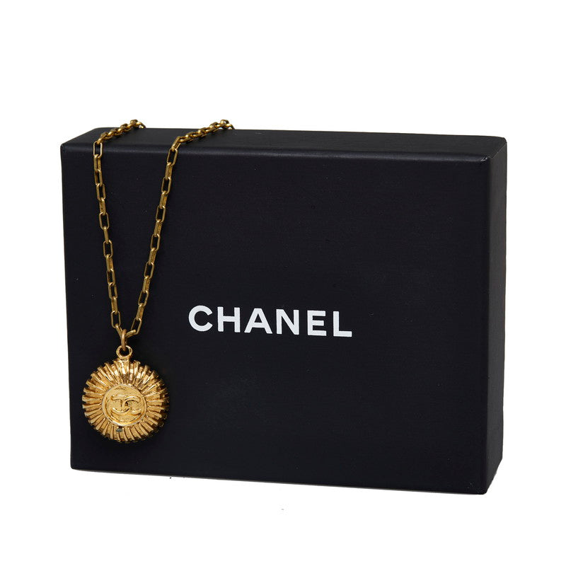 Top Quality Chanel Vintage Coco Mark Medal Necklace Gold Plated