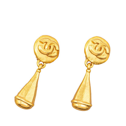 Top Quality Chanel Vintage Coco Mark Earrings Gold Plated