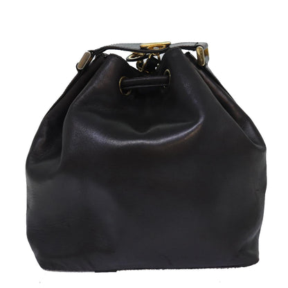 Top Quality Chanel COCO Mark Drawstring Chain Shoulder Bag Leather Brown CC Auth yk14076