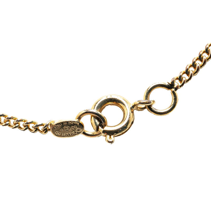 Top Quality Chanel No.5 Rhinestone Necklace Gold Pink