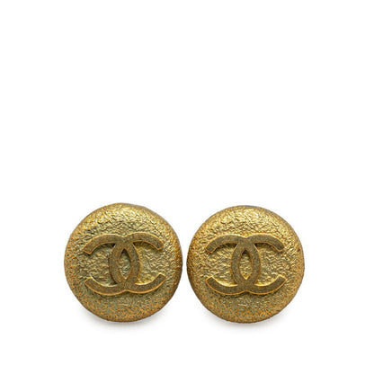Top Quality Chanel Vintage Coco Mark Round Earrings Gold