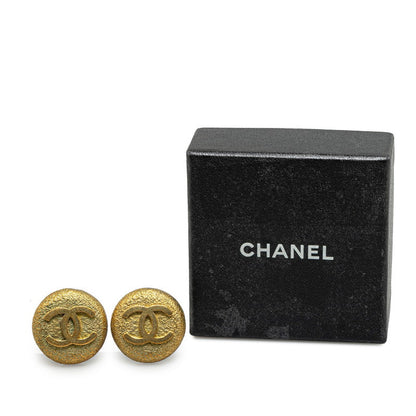 Top Quality Chanel Vintage Coco Mark Round Earrings Gold
