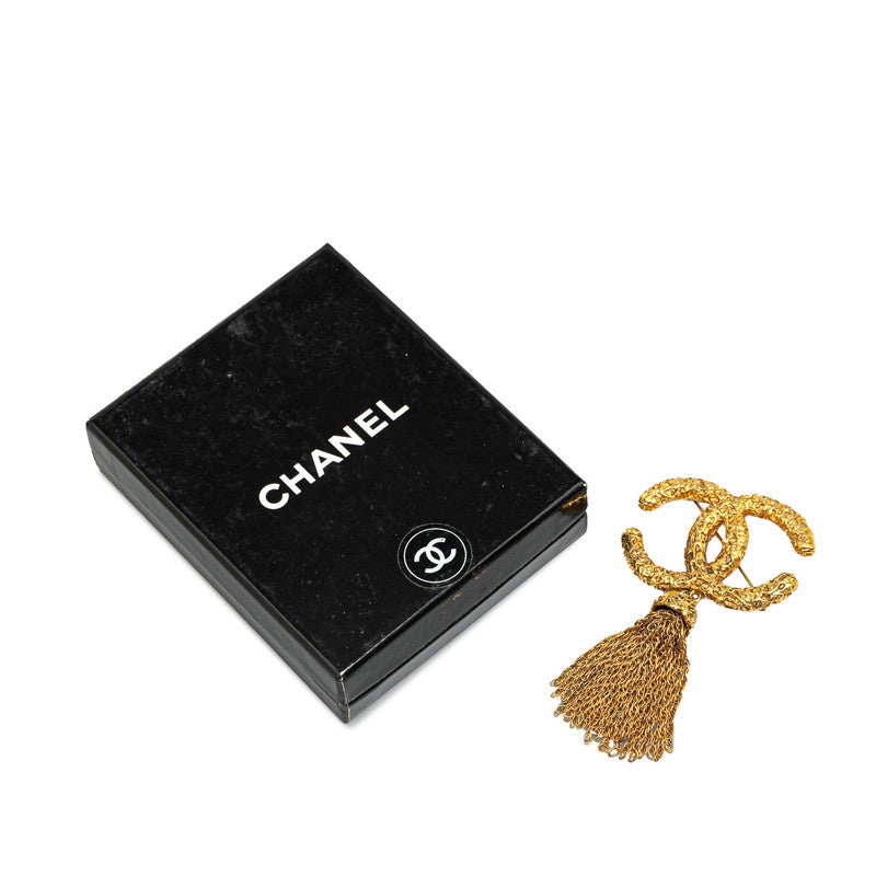Top Quality Chanel Vintage Coco Mark Tassel Brooch Gold Plated